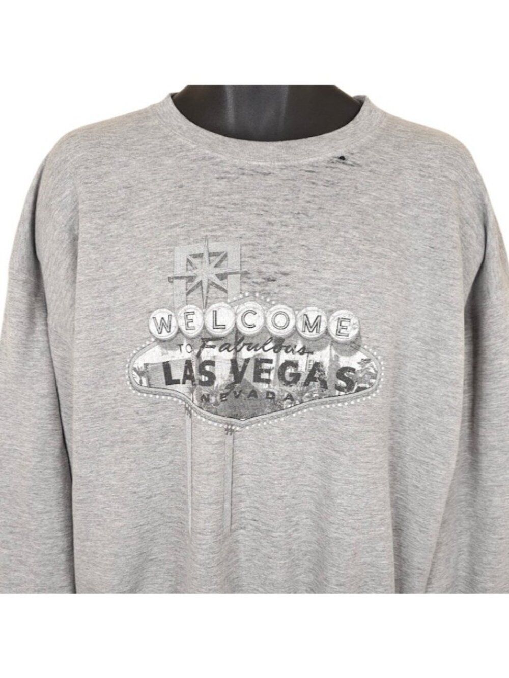 Vintage Las Vegas Sweatshirt Mens Size Large Gray 90s Travel Destination